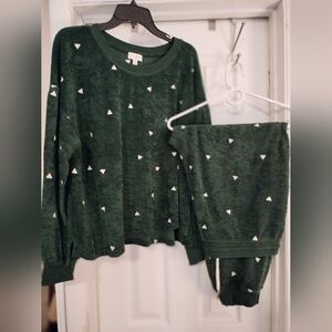 Wonderly Dark Green Jogger Set with White Accents